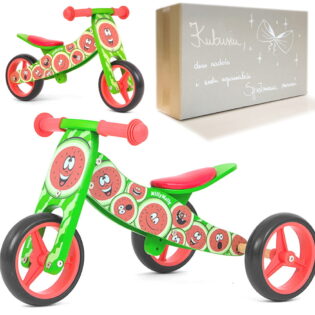 Biegowy rowerek na roczek Jake MillyMally z personalizowanym pudełkiem prezentowym.