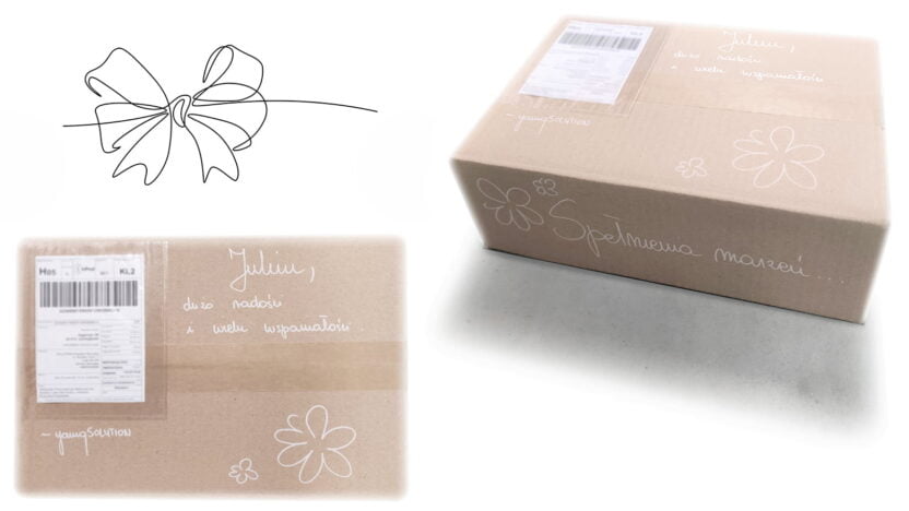 Personalizowane pudełka prezentowe do lalek Metoo z imieniem i do plecaków z imieniem. z dedykowanymi życzeniami.