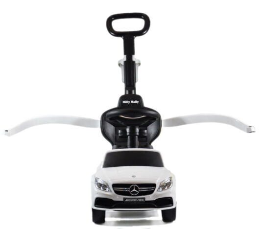 Autko Mercedes dla dzieci Milly Mally. Jeździk pchacz na roczek z rączką i barierkami ochronnymi.