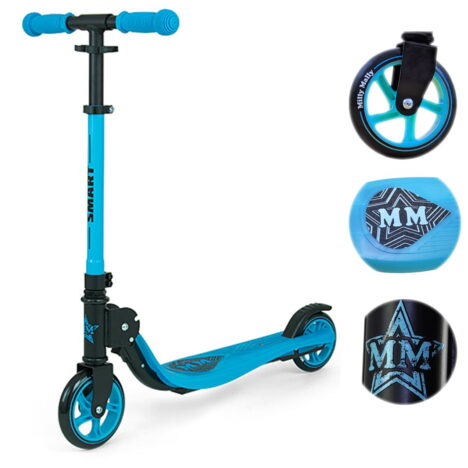 Hulajnoga dwukołowa Milly Mally niebieska. Prezent dla dziecka 6 lat zapakowana w personalizowane pudełko.