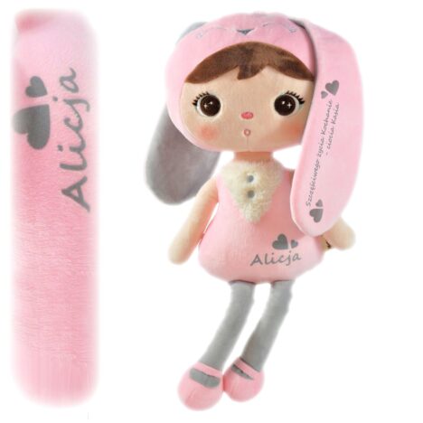 Pluszowy Królik Metoo z imieniem. Lalka szmaciana. Oryginalny prezent dla noworodka.