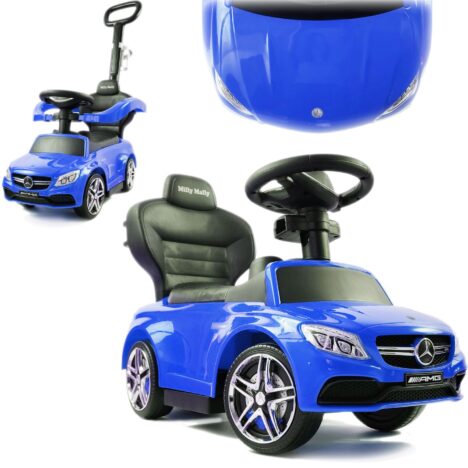 Niebieskie autko Mercedes z rączką z możliwością personalizacji.