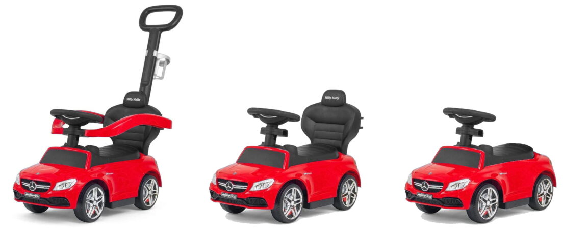 Czerwone autko na licencji mercedesa dla dzieci 3w1