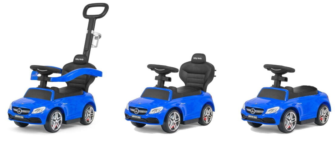 Niebieskie autko na licencji mercedesa dla dzieci 3w1