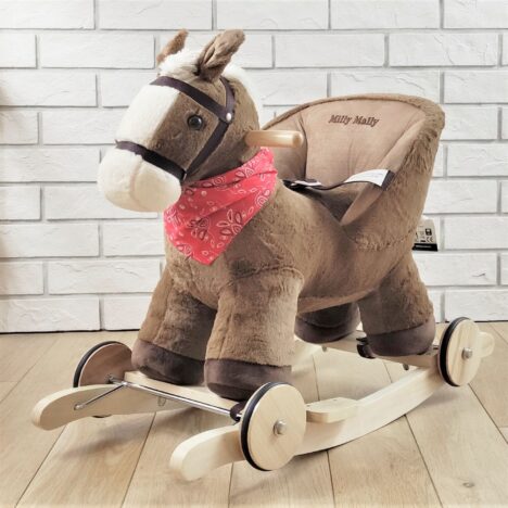 Konika na biegunach na roczek. Prezent na chrzest dla chłopca.
