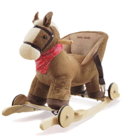 Konik na biegunach z oparciem na roczek.