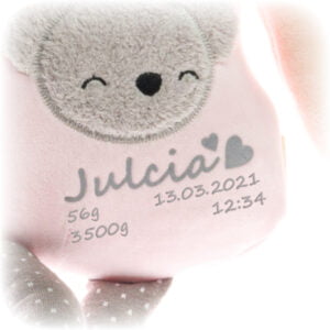 Metryka urodzenia na lalce Metoo z imieniem Julia.