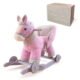 Fioletowy konik na biegunach na roczek dla dziewczynki z personalizowanym pudełkiem na prezent.