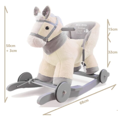 Interaktywny konik bujany i jeździk na roczek 2w1. Personalizowany prezent dla dzieci.