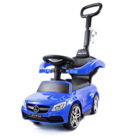 Jeździk pchacz dla chłopca Mercedes na roczek niebieski.