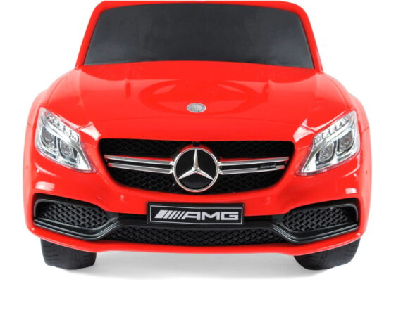 Personalizowany Jeździk na roczek dla dziewczynki w kolorze czerwonym.