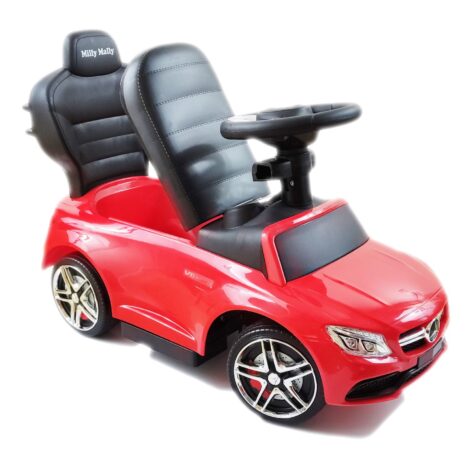 Czerwony Mercedes dla dziewczynki. Jeździk na roczek ze schowkiem.