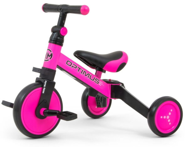 Różowy rowerek trójkołowy z pedałami dla dziewczynki na roczek