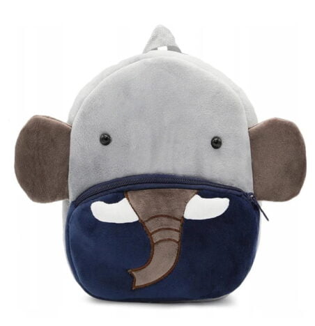 Pluszowy słoń plecak z imieniem przedszkolaka.