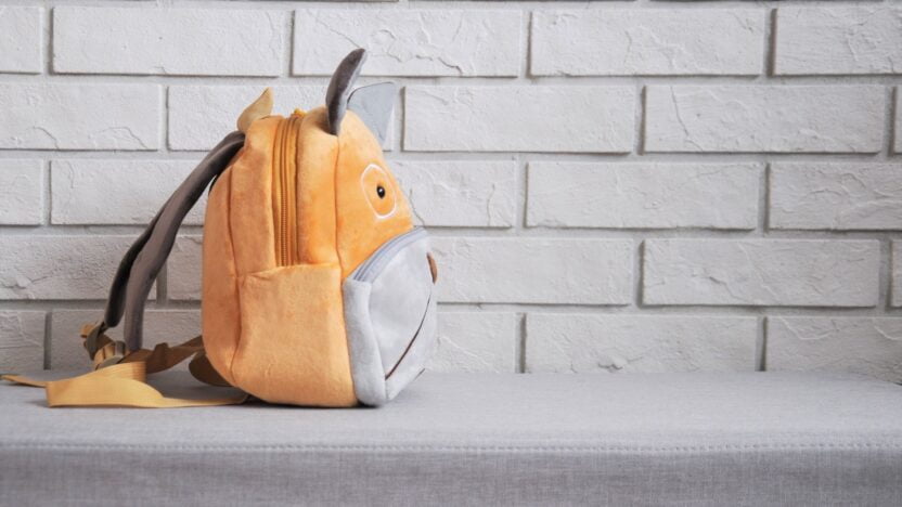 Pluszowy piesek plecak do przedszkola dla chłopca. Oryginalny prezent dla 3-latka.