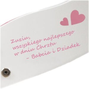 Życzenia dla Zuzi od babci i dziadka. Personalizowany prezent na chrzest dla dziewczynki