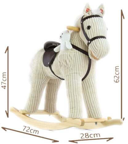 Interaktywny konik na biegunach dla dwulatka. W zestawie personalizowany miś z imieniem dziecka. Prezent na 3 latka