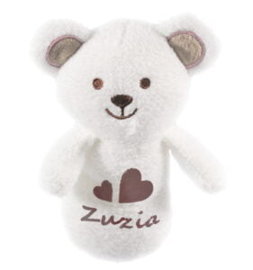 Personalizowany miś pluszowy z imieniem dziecka w zestawie z konikiem na biegunach Milly Mally. Prezent dla Zuzi.