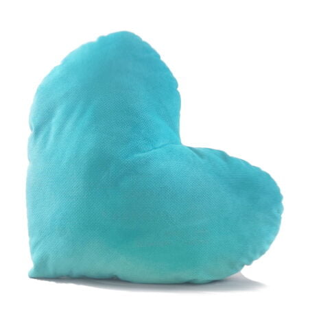 Welwetowa poduszka serce w kolorze turkusowym.