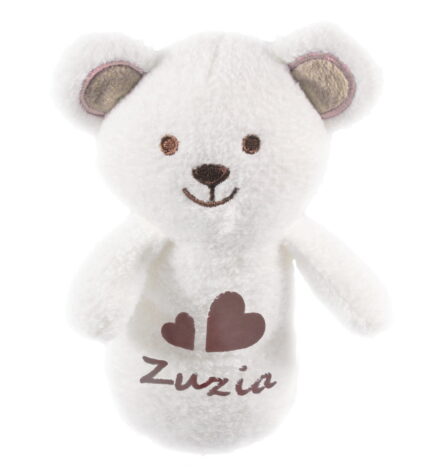 Maskotka z imieniem Zuzia. Personalizowany prezent dla 2 latki.