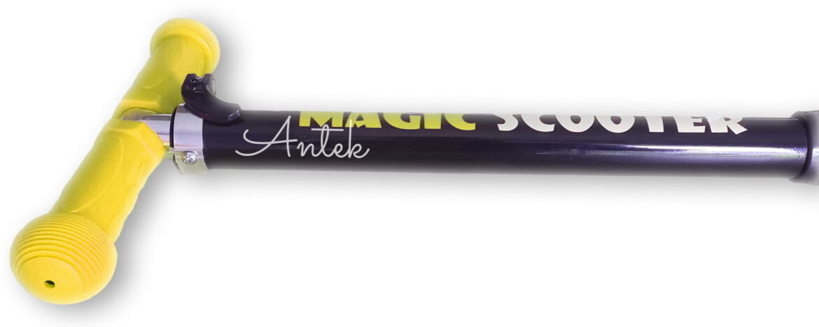 Hulajnoga żółta Scooter Magic Yellow z imieniem dziecka.