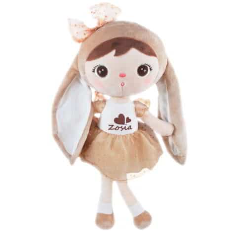 Beżowa królisia z kokardą Metoo. Lalka z imieniem Zosia.
