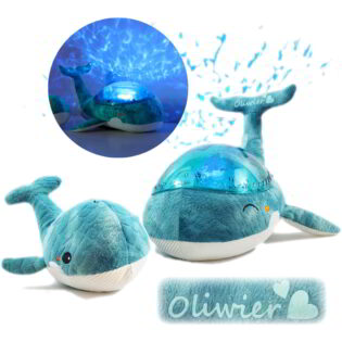 Lampka projektor dla dzieci Cloud b. Szumis wieloryb niebieski.