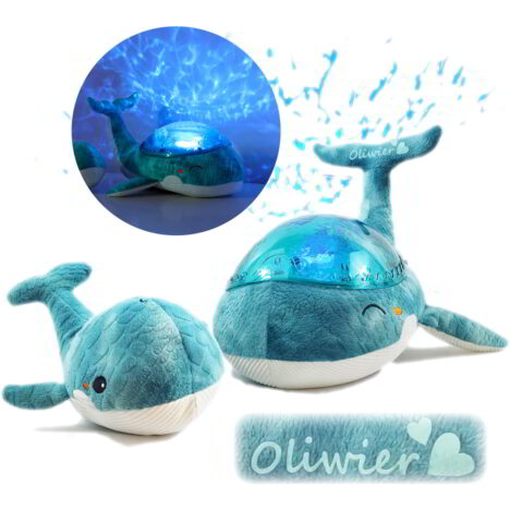 Lampka projektor dla dzieci Cloud b. Szumis wieloryb niebieski.