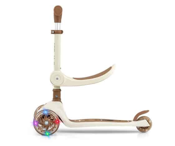 Hulajnoga z siedziskiem ze świecącymi kółkami