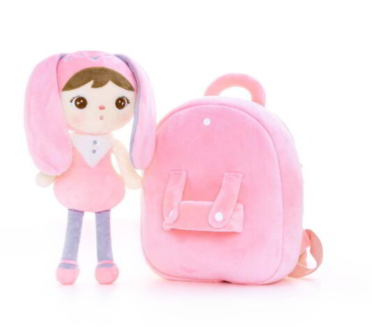 Pluszowa lalka Metoo Królik Różowy i plecak do przedszkola