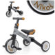 Szary rowerek trójkołowy Optimus z imieniem dziecka Milly Mally