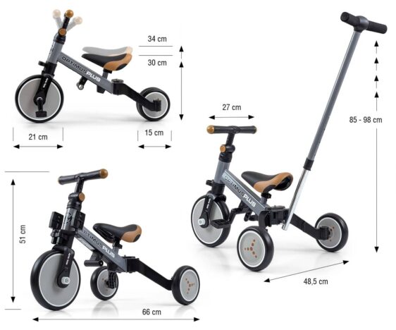 Wymiary rowerka optimus plus grey