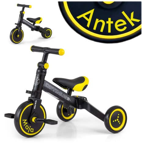 Rowerek biegowy trójkołowy Optimus Black z imieniem