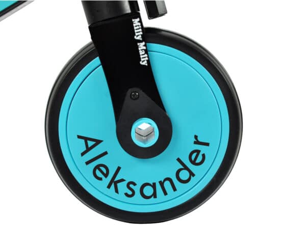 Imię Aleksander na kółku od rowerka