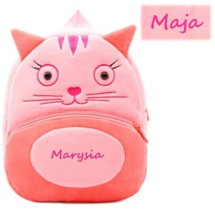 Plecak pluszowy kotek z imieniem dla dziewczynki