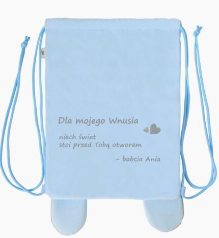 Dedykacja od babci dla wnuka na worku do przedszkola Metoo