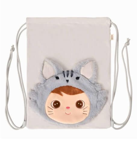 Szary worek kotek na kapcie do przedszkola dla małego dziecka