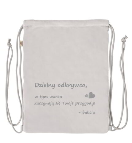 Życzenia od babci na worku na buty dla dziecka