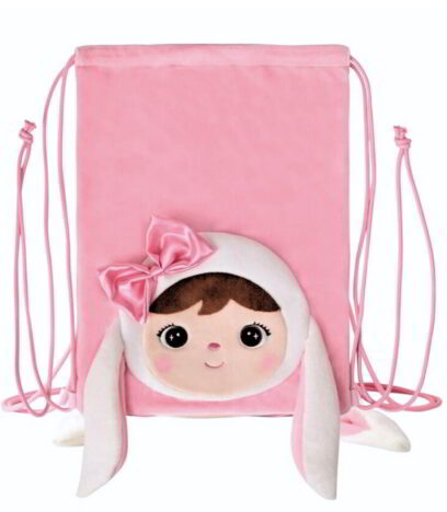 Worek na kapcie różowa królisia z kokardą Metoo