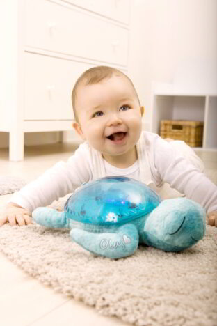 Projektor z pozytywką Żółw turkusowy dla noworodka