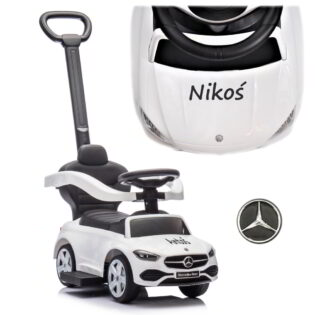 Jeździk Mercedes c-class white z rączką z personalizacją