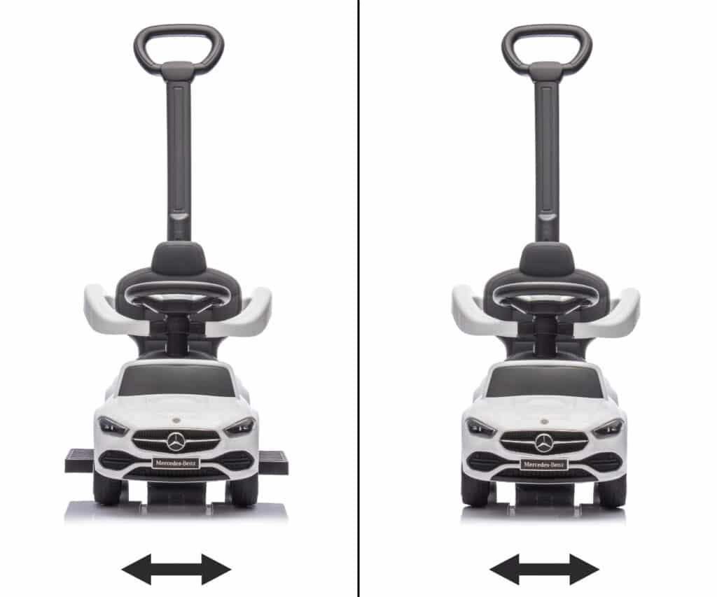 Autko z rozsuwanymi podnóżkami