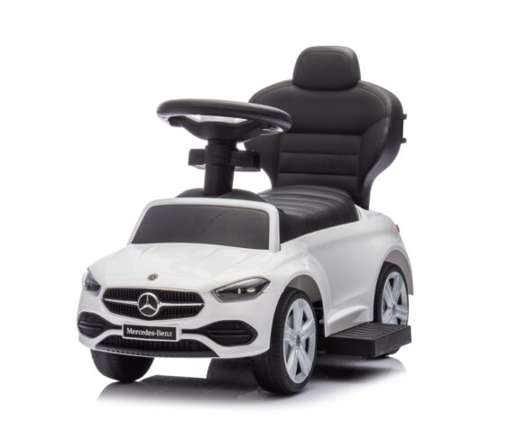 Jeździk dla dziecka z siedzeniem i wysuwanymi podnóżkami mercedes white