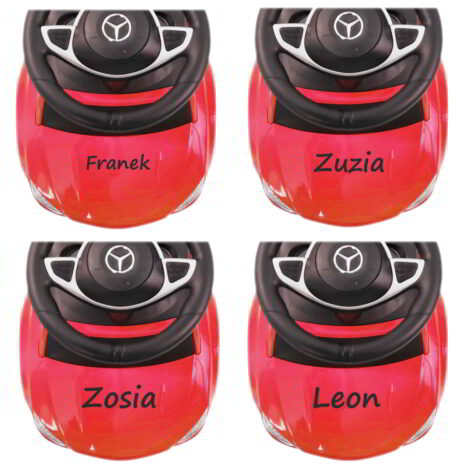 Przykłady imion na masce autka