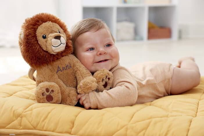 Personalizowany miękki szumiący lew z czujnikiem dźwięku