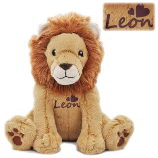 Szumiący miś lew z personalizacją z czujnikiem dźwięku