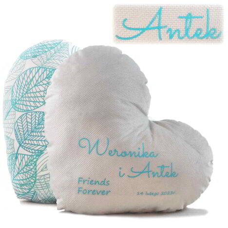 Poduszka w kształcie serca z dedykacją